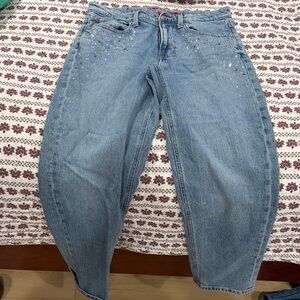 Lucky Brand Light Blue Boyfriend Jeans with Rhinestone Accents